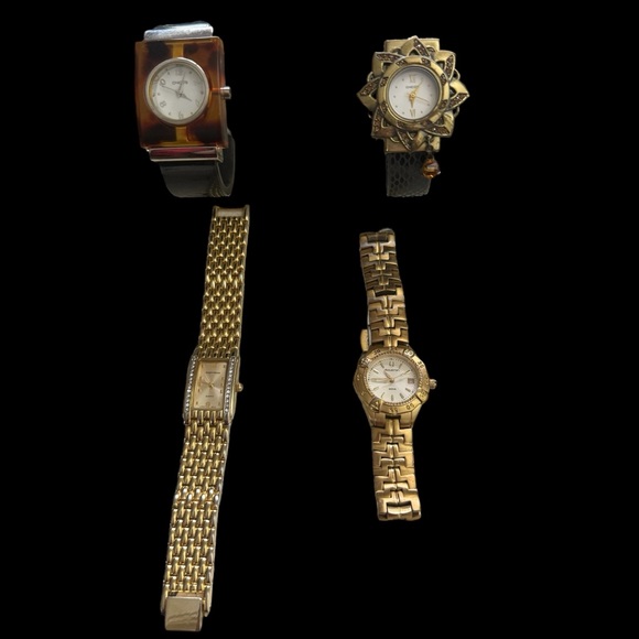 Women’s Watch Wardrobe -Black Antique, Gold Sport, Dress & Tiger’s Eye -Two Sold - Picture 6 of 8
